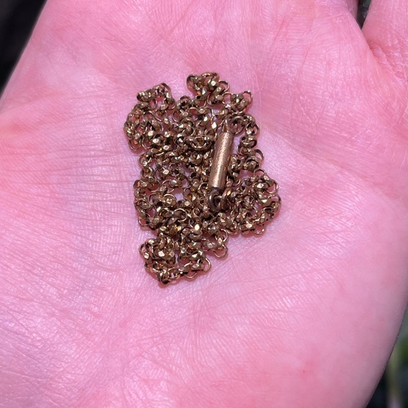 Antique RG Gold Faceted Rolo Link Chain Necklace- 18” - Picture 12 of 12